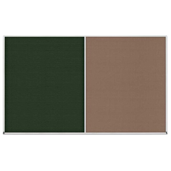 United Visual Products Enclosed Corkboard, 1 Door, 48"x36", 4" Fra UV3402-SATIN-PEARL - main